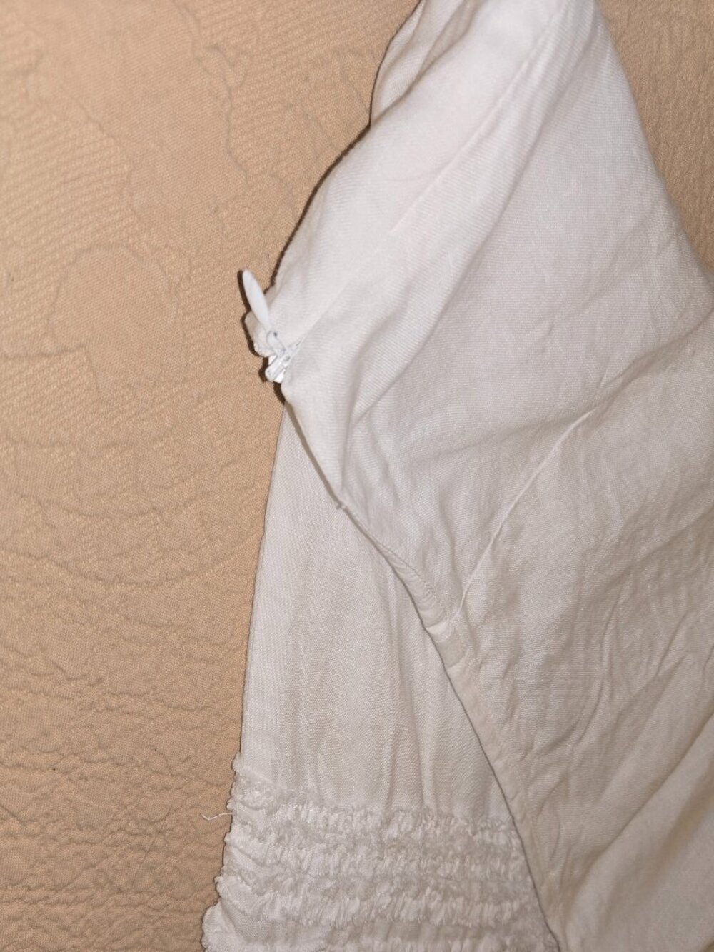 TOMMY BAHAMA White Linen Skirt with Smocked Ruffles - Picture 8 of 10